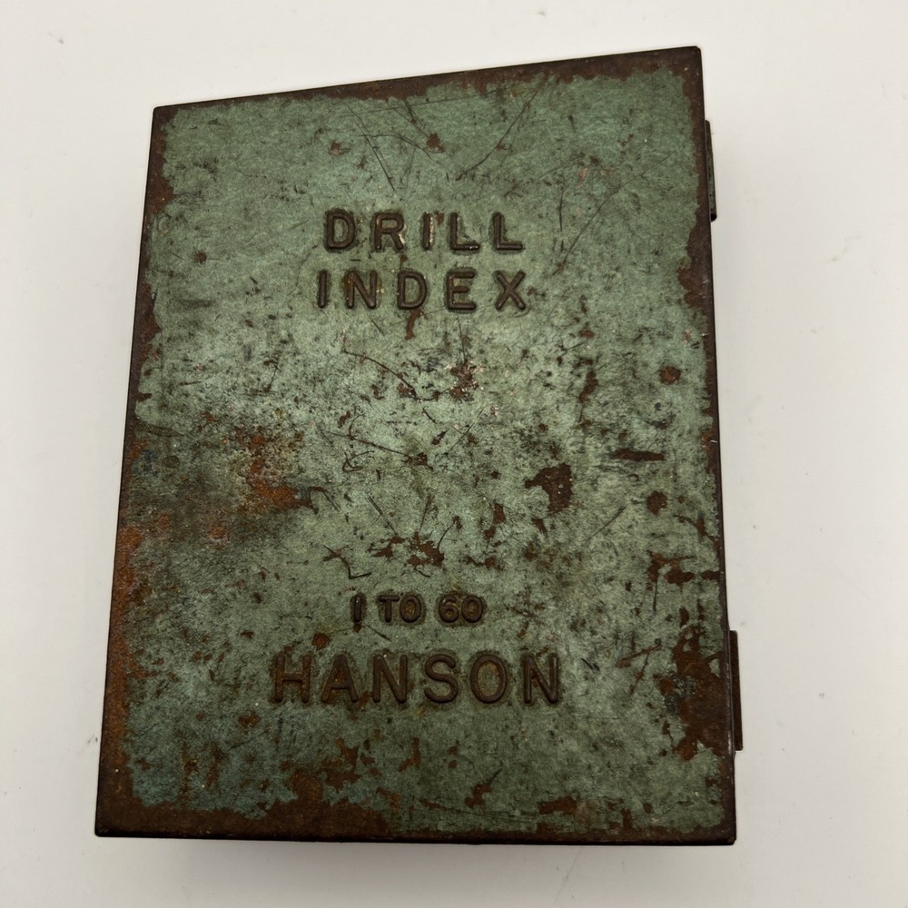 Vintage Hanson Drill Index Case 1/16 - 1/2"  1-60 Made In‎ USA Incomplete Set